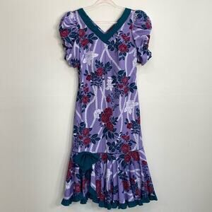 Hilo Hattie Vintage Hawaiian Dress Floral Pockets Women's 8 Made in Hawaii